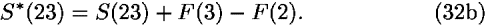 <i>S</i><sup>*</sup>(23) = <i>S</i>(23) + <i>F</i>(3) – <i>F</i>(2).